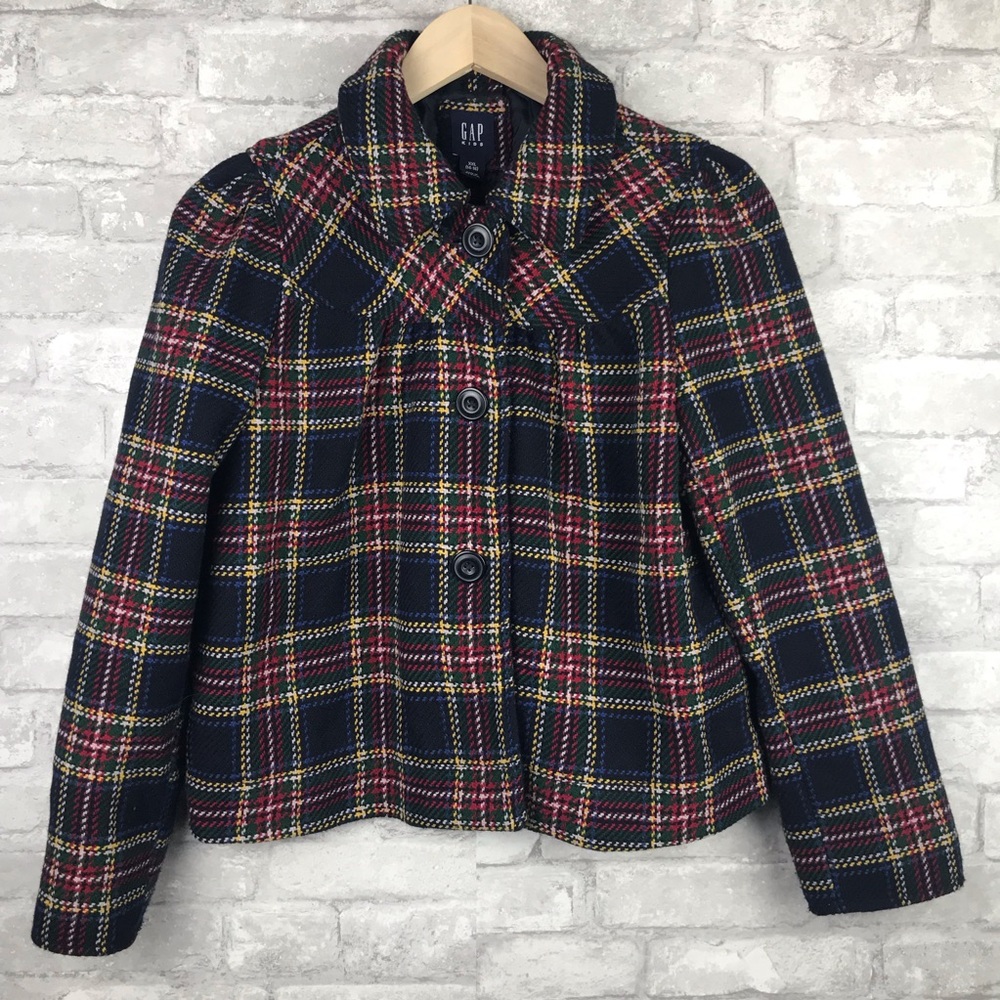Gap | Girls Plaid Swing Coat with Buttons